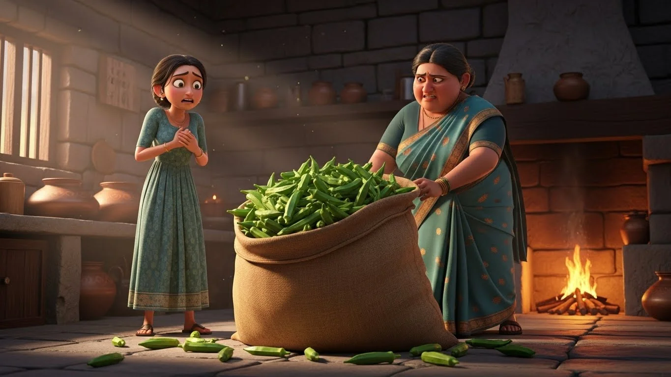 மாமியார் வீட்டுப் பண்ணை வெண்டைக்காய் மலை.