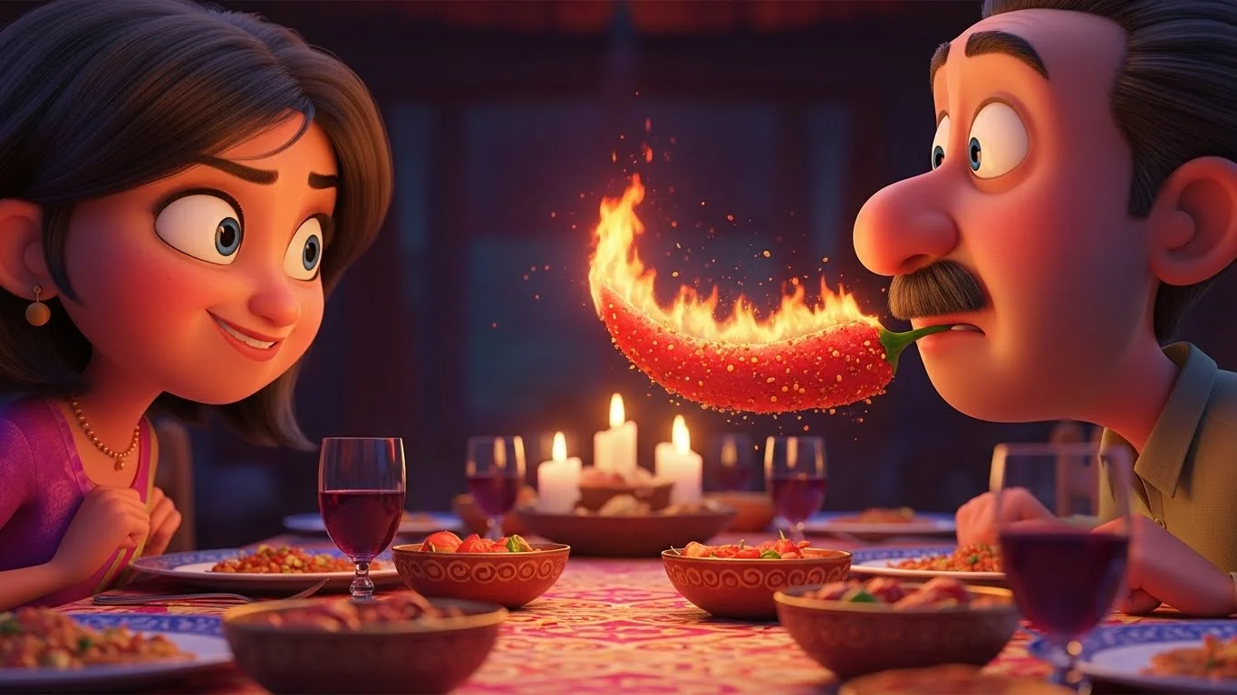 கடுமையான மிளகாய் பழிவாங்கும் விருந்து.