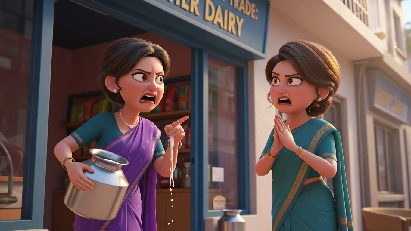 அதிகாலை பால் வணிகம்: தாய் மகள்