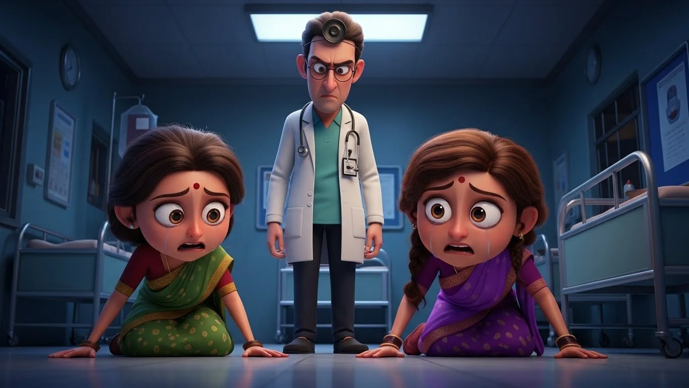 சிகிச்சைக்காக போராடும் ஏழை தாய் மற்றும் மகள்.