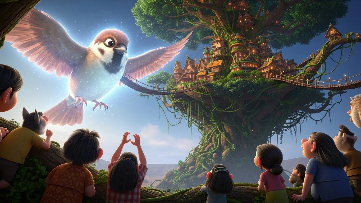 மாயக் குருவி ஒரு பிரம்மாண்டமான கூட்டில், செழிப்பான புதிய கிராமத்தை உருவாக்கி வரமளிக்கிறது.