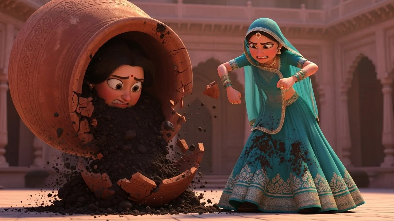 கனமான மண் பானை சோதனையில் தடுமாறும் நேஹா.