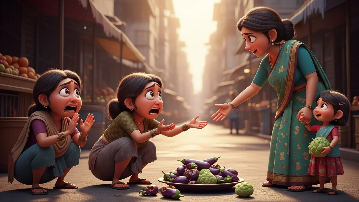 தெருவில் கத்தரிக்காய் விற்றுப் பிழைத்தல்