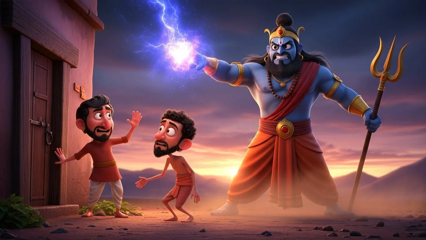 தண்ணீர் மறுக்கப்பட்ட சாபம் கொடுக்கும் இந்திர தேவன்.