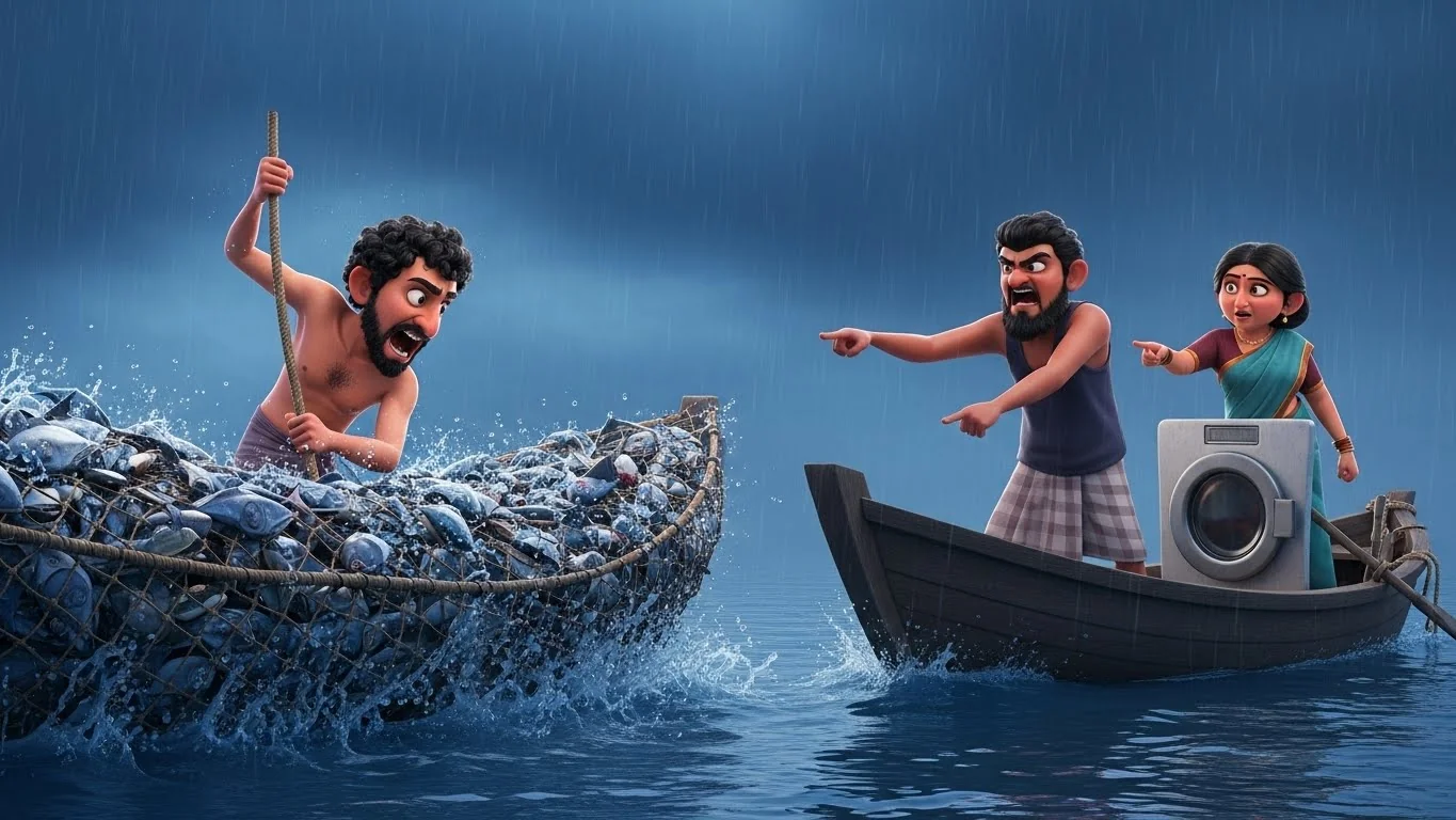 ஆற்றில் மீன் பிடித்ததற்காக மீனவன் மீது தாக்குதல்