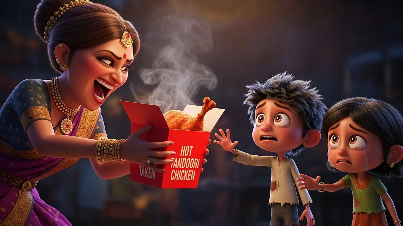 அவமானத்தால் கண்ணீருடன் நிற்கும் குழந்தைகள்.