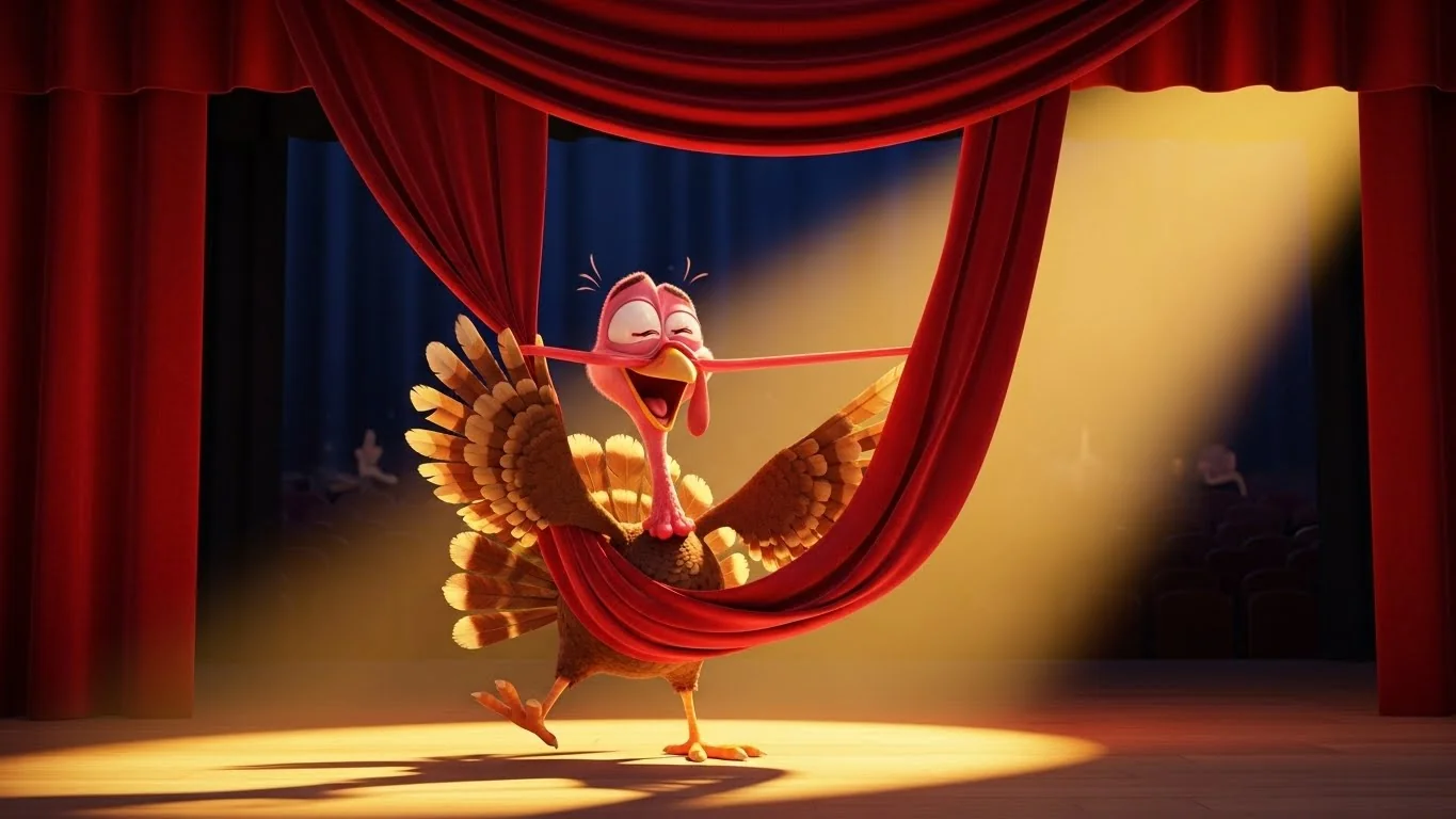 The panicked pursuit ends when the turkey accidentally finds his true calling as the school's beloved new mascot.