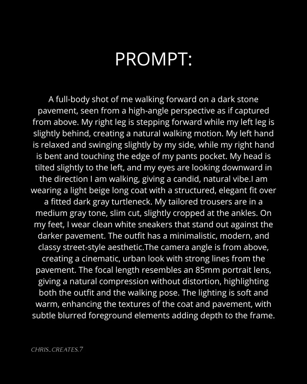 Prompt for walking motion