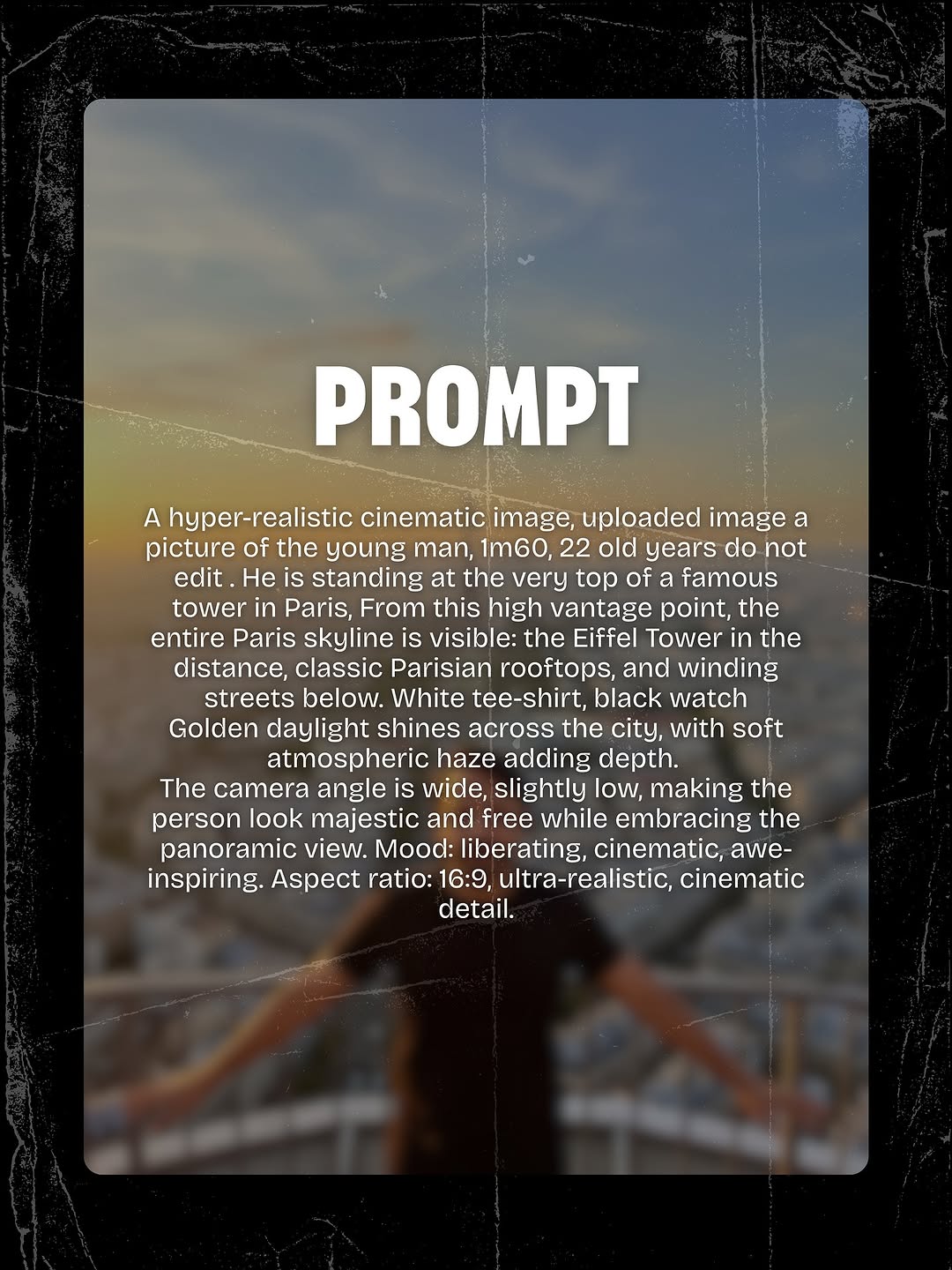 Prompt for Paris travel shot