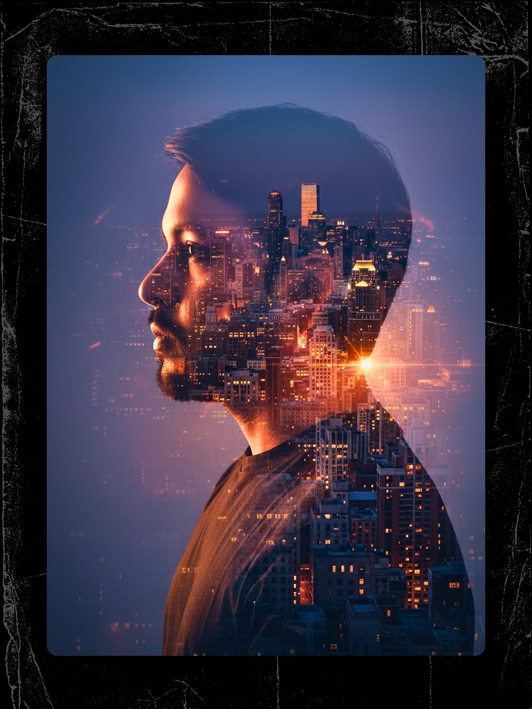 Double exposure portrait