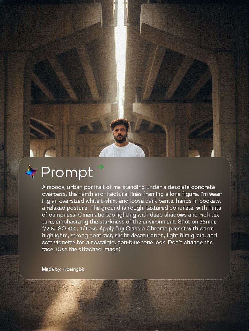 Harsh architectural lines framing a figure