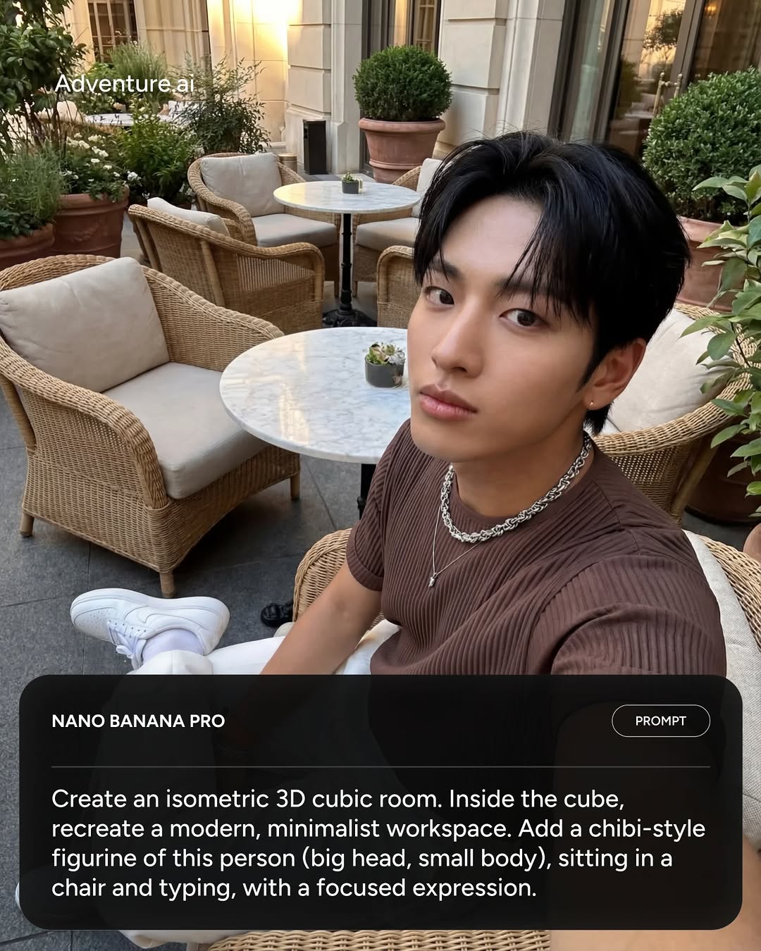 Isometric 3D cubic room prompt