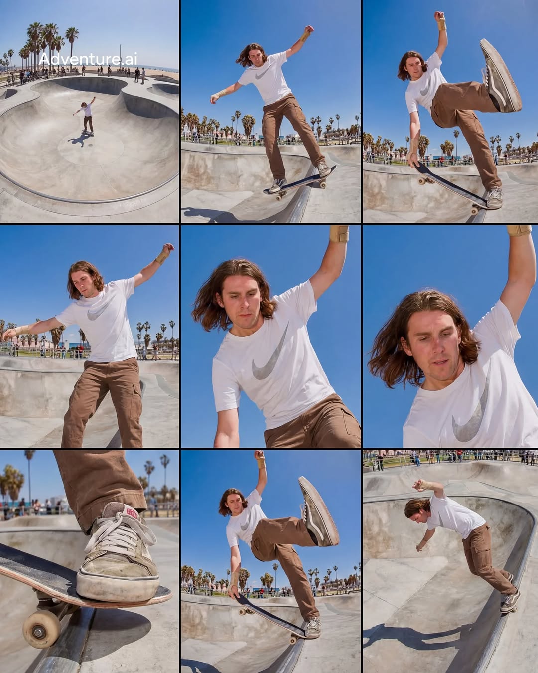 The 9-frame contact sheet result showing perfect consistency