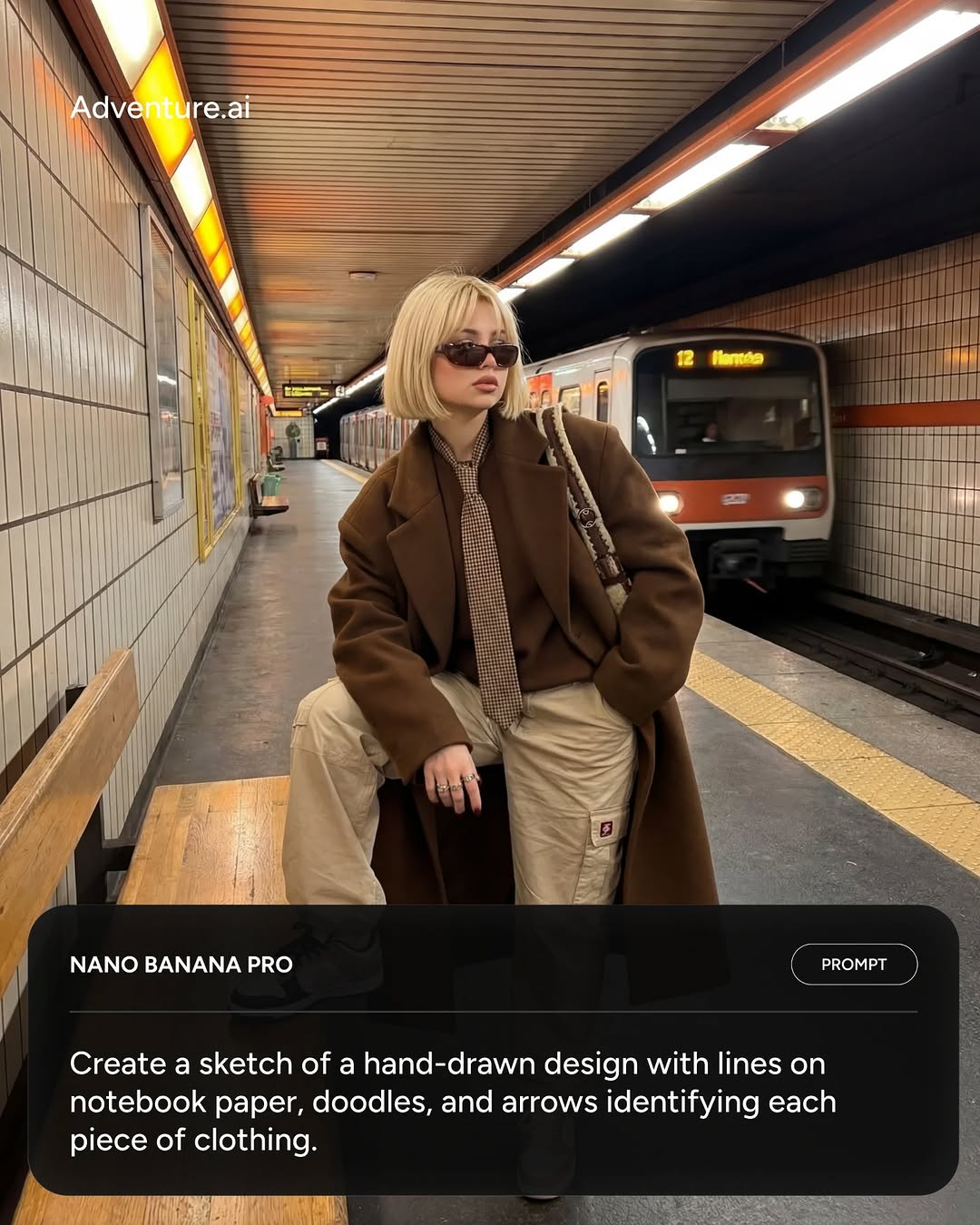 High fashion technical sketch prompt